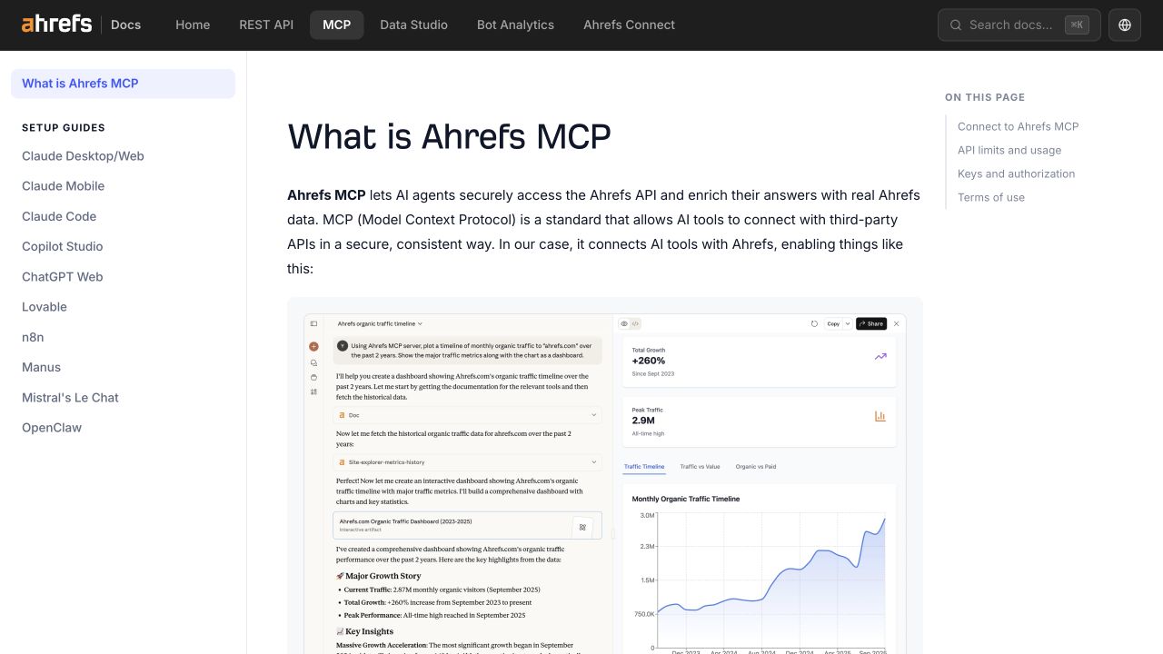 Ahrefs MCP product screenshot