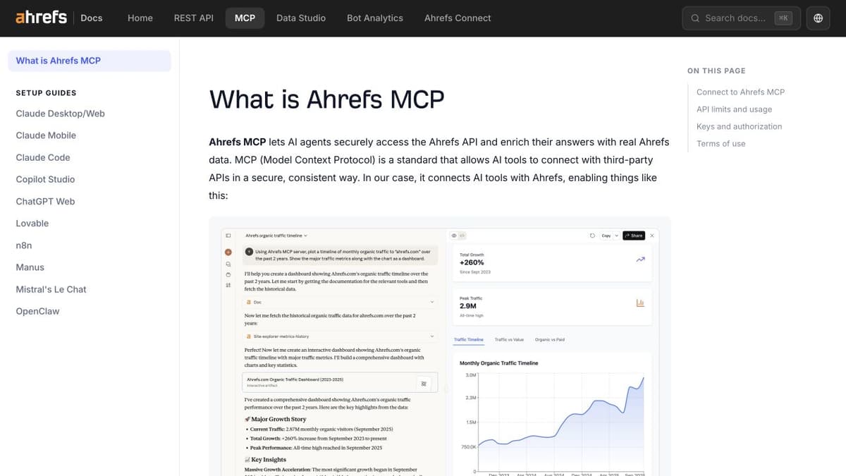Ahrefs MCP product screenshot