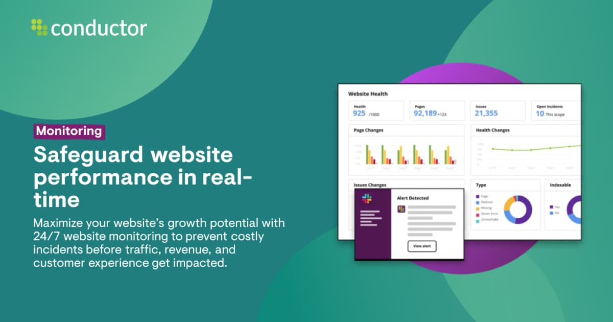 Conductor Website Monitoring product screenshot