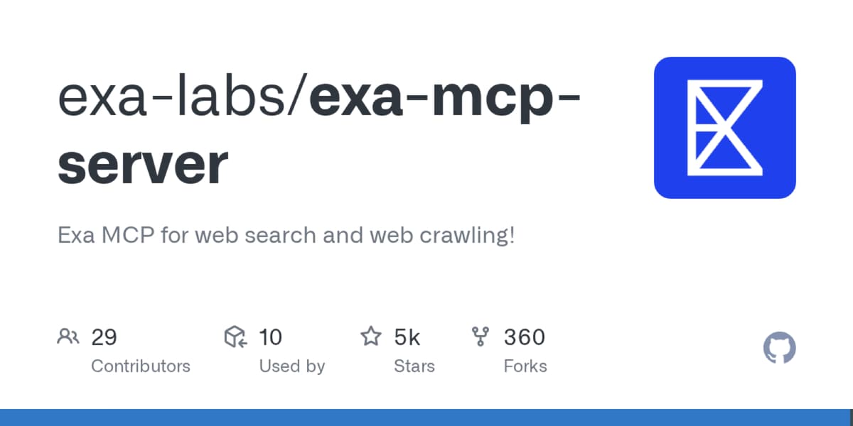 Exa MCP product screenshot
