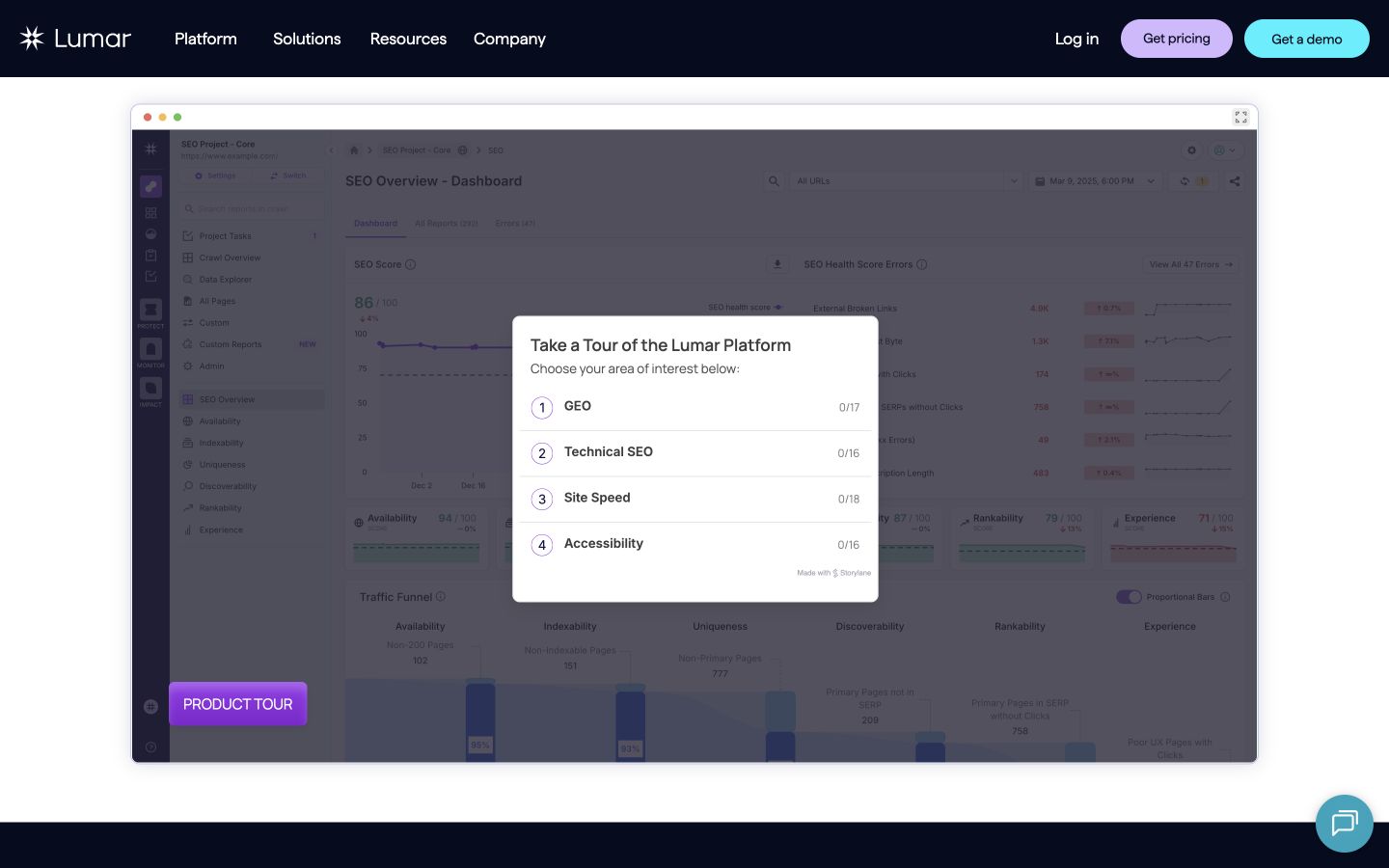 Lumar product screenshot