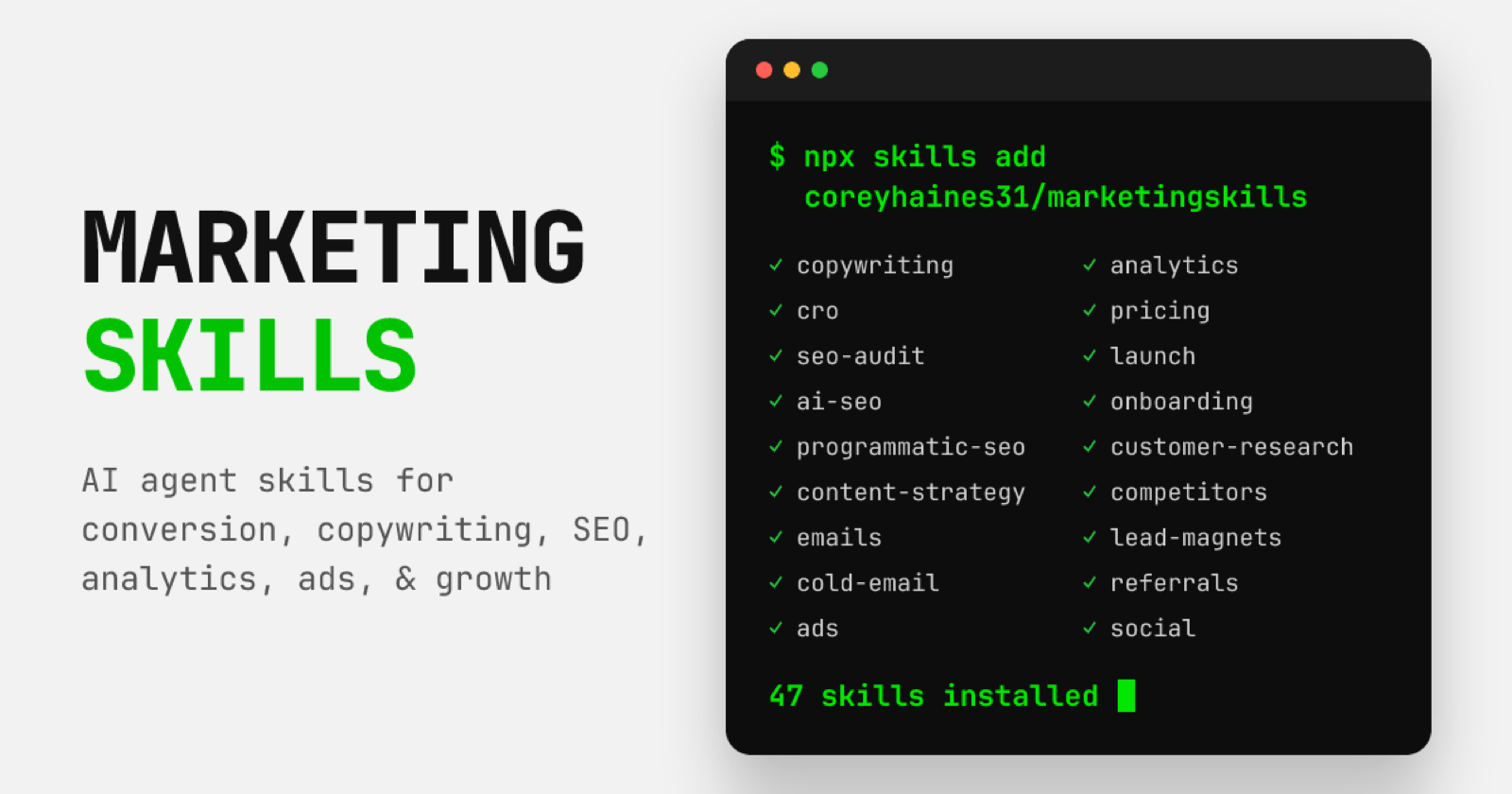 Marketing Skills product screenshot