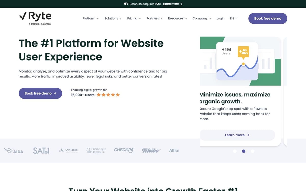 Ryte product screenshot