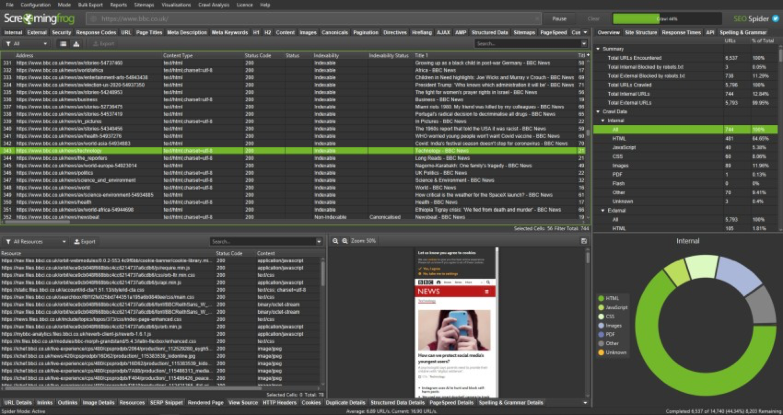 Screaming Frog SEO Spider product screenshot