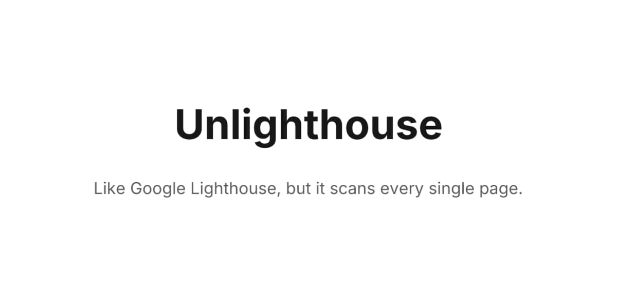 Unlighthouse product screenshot